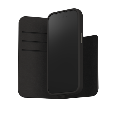 Moshi iPhone 15 Plånboksfodral Magsafe - Midnattssvart