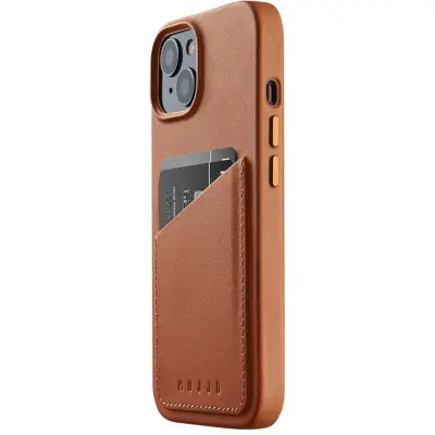 Mujjo Full Leather Wallet Case (iPhone 15/14/13) - Blå