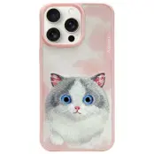 Nimmy iPhone 15 Pro Max Mobilskal Big Eyed Pet 2.0 Cat - Rosa