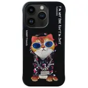 Nimmy iPhone 15 Pro Max Mobilskal Glasses Cool Cat - Svart