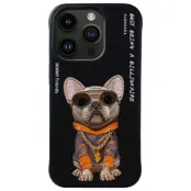 Nimmy iPhone 15 Pro Max Mobilskal Glasses Cool Dog - Svart