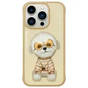 Nimmy iPhone 15 Pro Mobilskal Glasses Cool Dog - Khaki