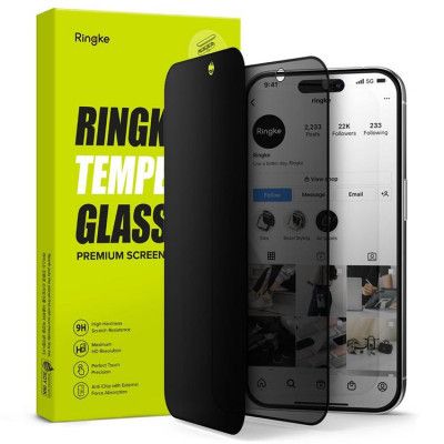 Ringke iPhone 15 Härdat Glas Skärmskydd Privacy