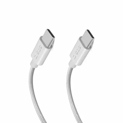 SBS 2 x USB-C Kabel 2m 60W med Power Delivery - Grå