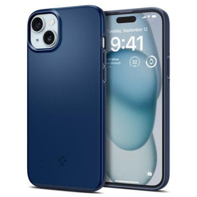 Spigen iPhone 15 Mobilskal Thin Fit - Navy Blå