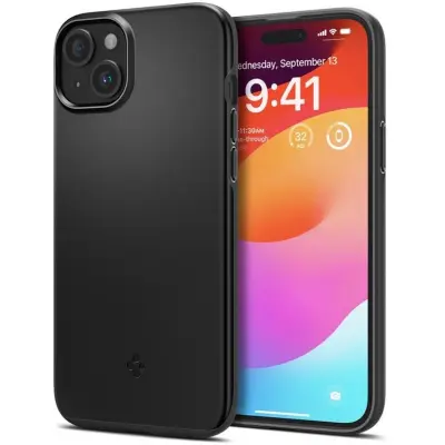 Spigen Thin Fit (iPhone 15) - Svart