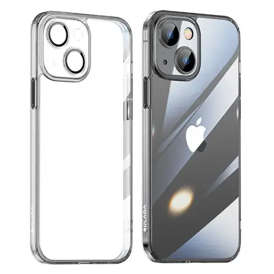 SULADA Crystal Steel TPU+Härdat Glas Mobilskal för iPhone 15 Svart