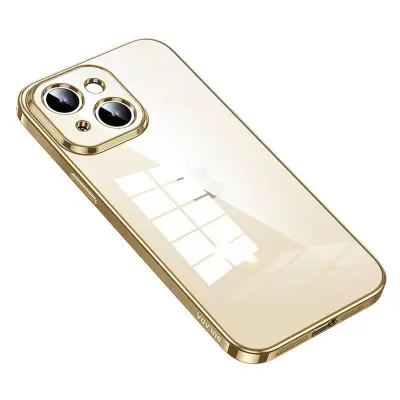 SULADA iPhone 15 Mobilskal Drop Resistant TPU Klart Guld