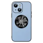 SULADA Mobilskal till iPhone 15 Magsafe Mikrofiber Läder TPU - Blå