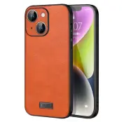 SULADA Mobilskal till iPhone 15 PU Läder Coated TPU+PC Orange