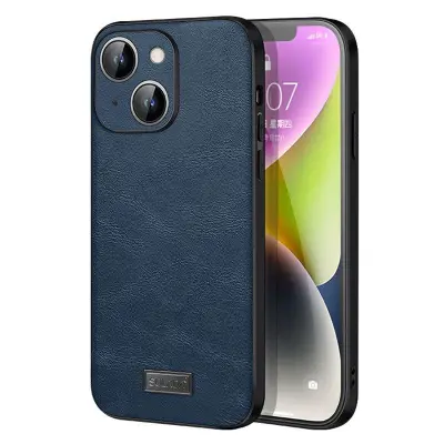 SULADA iPhone 15 Mobilskal PU Läder Coated TPU+PC Skydd Blå