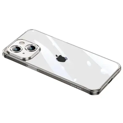 SULADA Ultra Clear Fodral för iPhone 15 TPU + Härdat Glas Svart