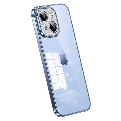 SULADA XingZuan iPhone 15 Skal TPU Glitter Rhinestone Blå