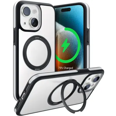 Torras iPhone 15 Mobilskal Magsafe Ostand R Fusion - Svart