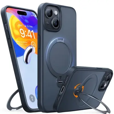 Torras iPhone 15 Mobilskal Magsafe Ringhållare - Svart