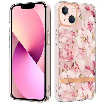 Trolsk Blommigt Skal - Rosa Gardenia (iPhone 15)