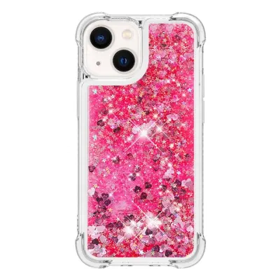 Trolsk Liquid Glitter Case - Hearts (iPhone 15) - Guld