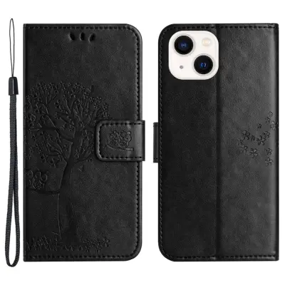Trolsk Tree and Owl Wallet (iPhone 15) - Röd