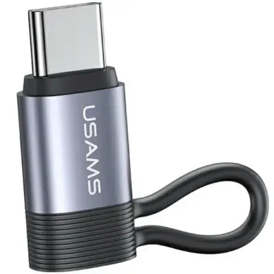 USAMS Lightning till USB-C Adapter 30W AU17 - Stål