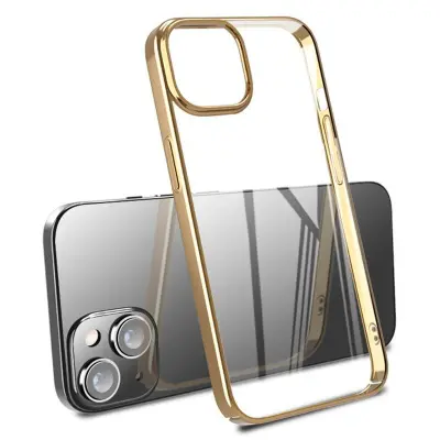 X-LEVEL iPhone 15 Mobilskal Electroplating Ram Hård PC Guld