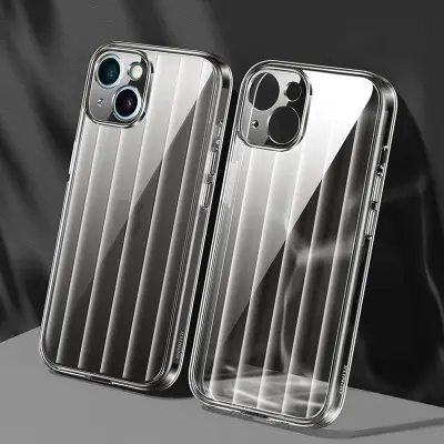 XUNDD Greya Series iPhone 15 Mobilskal Stripe Design Svart
