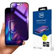 3MK iPhone 16 Plus härdat glas Skärmskydd Rainbow Privacy