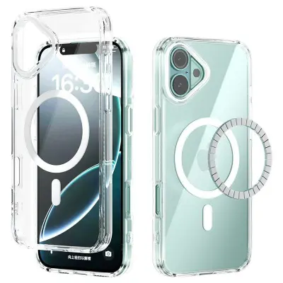 ABEEL iPhone 16 Plus Mobilskal MagSafe Anti Scratch Transparent Vit