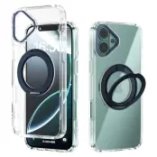 ABEEL Q-LUCK Mobilskal till iPhone 16 Plus med Ställ Dark Blue - Blå