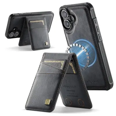 AUTSPACE iPhone 16 Plus Fodral KonstLäder - Svart