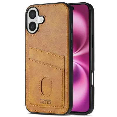 AZNS K1 Series iPhone 16 Plus Fodral KonstLäder - Brun