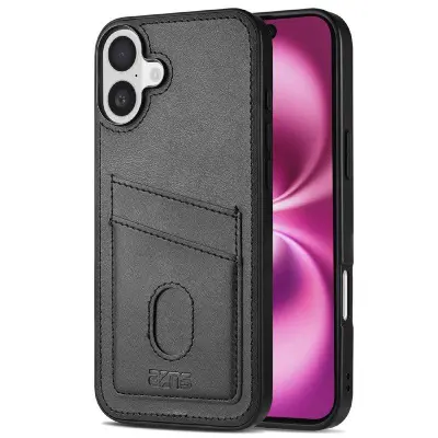 AZNS K1 Series iPhone 16 Plus Fodral KonstLäder - Svart