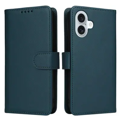 BETOPNICE iPhone 16 Plus Plånboksfodral Magnetiskt Konstläder - Blå