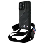 BMW iPhone 16 Plus Mobilskal Carbon Stripe & Strap - Svart