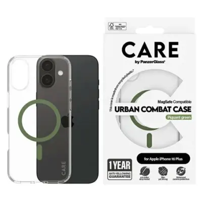 CARE By PanzerGlass iPhone 16 Plus Mobilskal MagSafe - Grön
