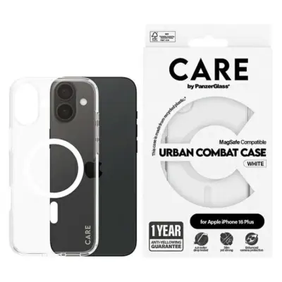 CARE By PanzerGlass iPhone 16 Plus Mobilskal MagSafe - Vit