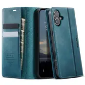 CASEME 033 Mobilskal till iPhone 16 Plus RFID Blocker Läder Grön