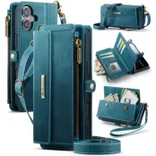 Caseme iPhone 16 Plus Plånboksfodral RFID Blocking Zipper - Grön