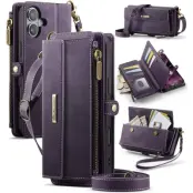 Caseme iPhone 16 Plus Plånboksfodral RFID Blocking Zipper - Lila