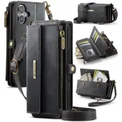 Caseme iPhone 16 Plus Plånboksfodral RFID Blocking Zipper - Svart
