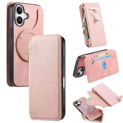 CASENEO iPhone 16 Plus Plånboksfodral Konstläder - Rosa