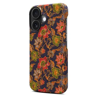 DENIOR iPhone 16 Plus Fodral Mönstertryckt KonstLäder + PC - Lila