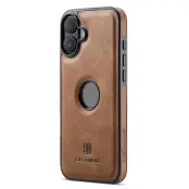DG.MING iPhone 16 Plus Mobilskal Anti-Drop Läder - Brun