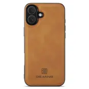 DG.MING iPhone 16 Plus Mobilskal Hybrid Läder - Brun