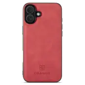 DG.MING iPhone 16 Plus Mobilskal Hybrid Läder - Röd
