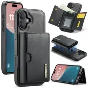 DG.MING M6 Series Mobilskal till iPhone 16 Plus Magnetiskt Plånboksfodral Svart