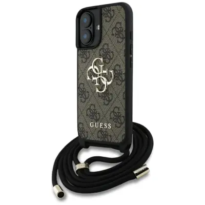 Guess iPhone 16 Plus Mobilskal Crossbody Big Logo - Brun