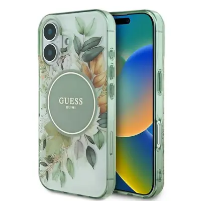 Guess iPhone 16 Plus Mobilskal MagSafe IML Flower&Tonal Circle