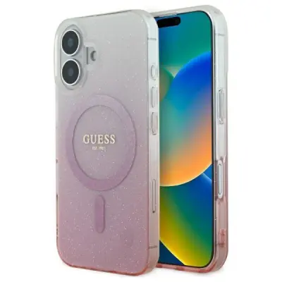 Guess iPhone 16 Plus Mobilskal MagSafe IML Glitter Gradient