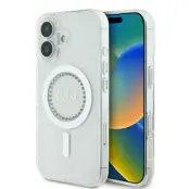 Guess Mobilskal till iPhone 16 Plus MagSafe IML Rhinestones - Vit