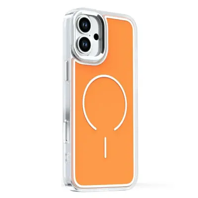 iPhone 16 Plus Mobilskal Magsafe Electroplated - Orange (Orange)
